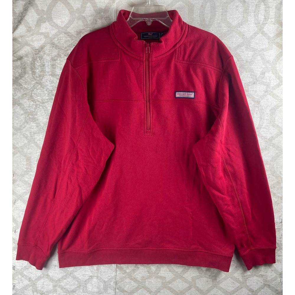 Vineyard Vines Martha's Vineyard 1/4 Zip Men XL Red Excellent Cotton Pullover